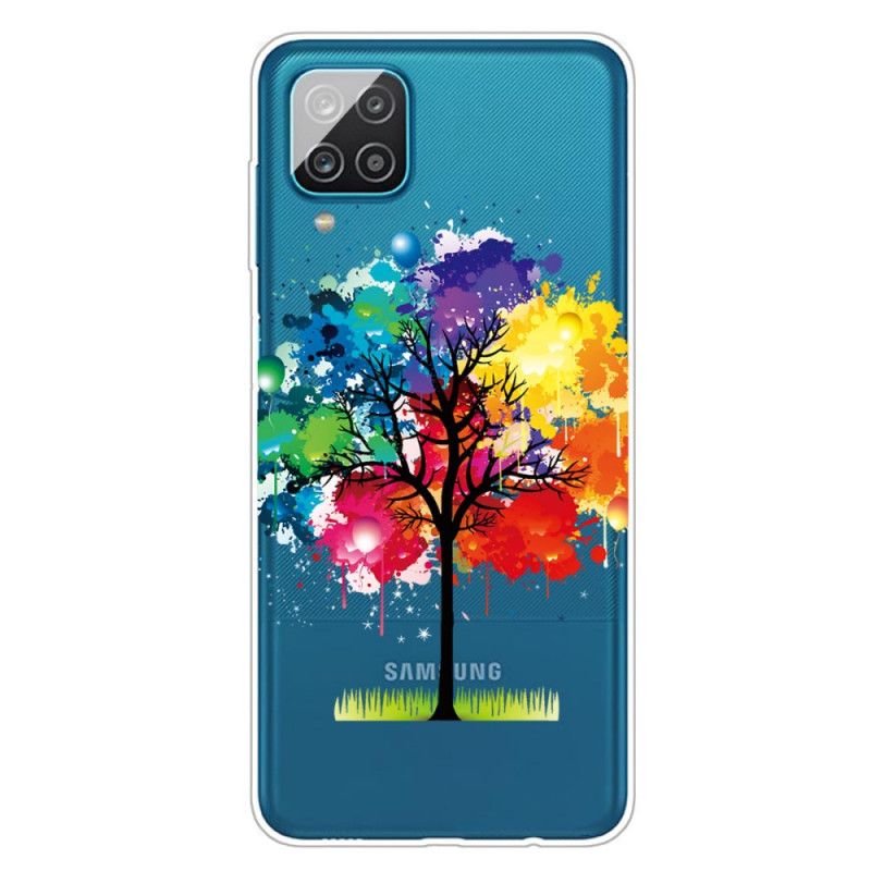 Hülle Für Samsung Galaxy A12 Transparenter Aquarellbaum