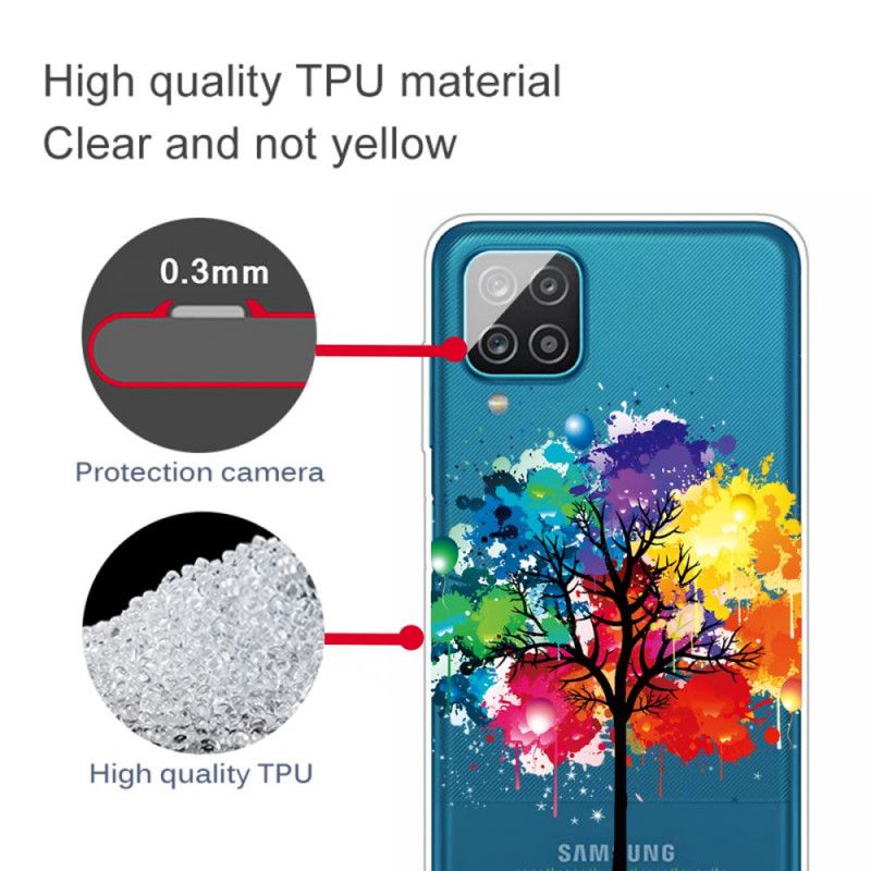 Hülle Für Samsung Galaxy A12 Transparenter Aquarellbaum