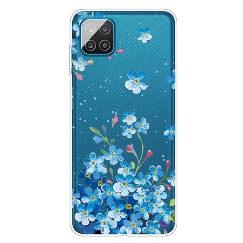 Hülle Samsung Galaxy A12 Blaue Blüten