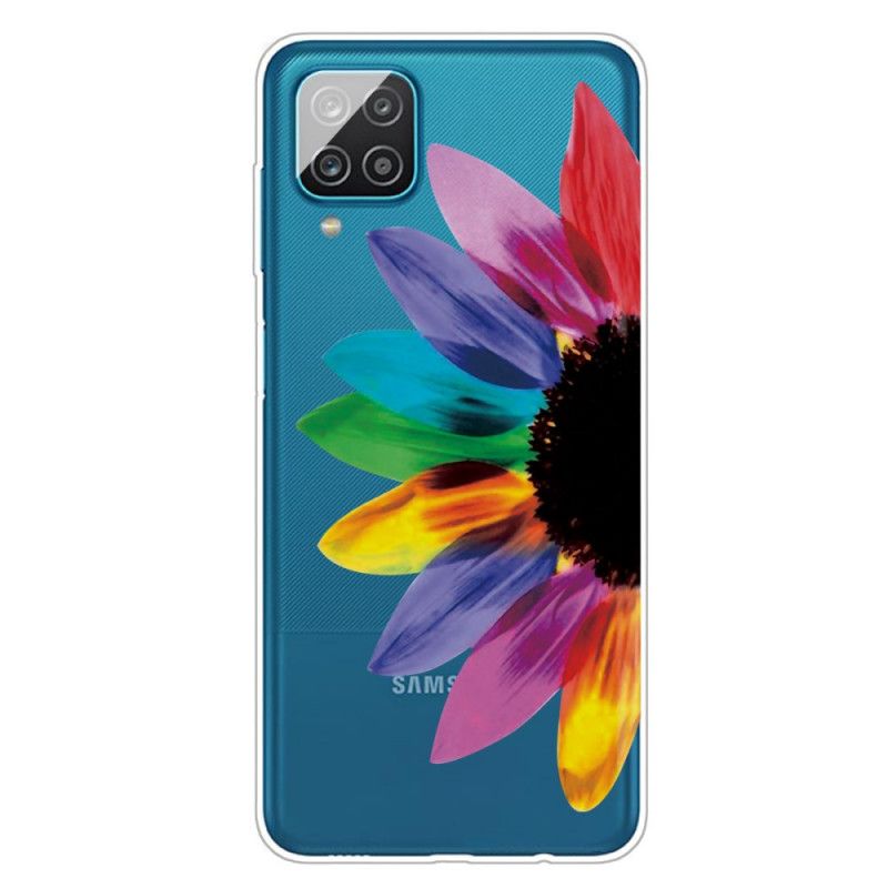 Hülle Samsung Galaxy A12 Farbige Blume