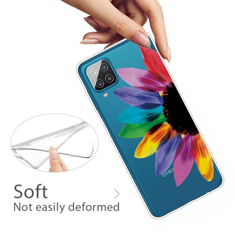 Hülle Samsung Galaxy A12 Farbige Blume