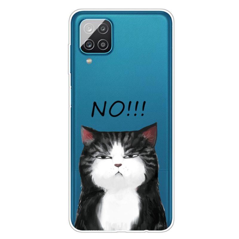 Hülle Samsung Galaxy A12 Handyhülle Die Katze. Die Nein Sagt