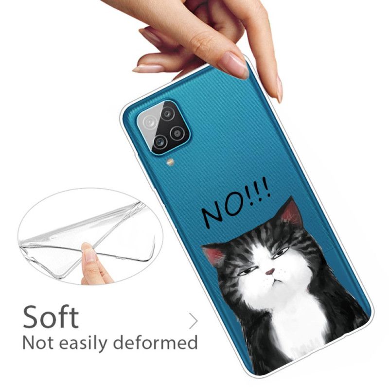 Hülle Samsung Galaxy A12 Handyhülle Die Katze. Die Nein Sagt