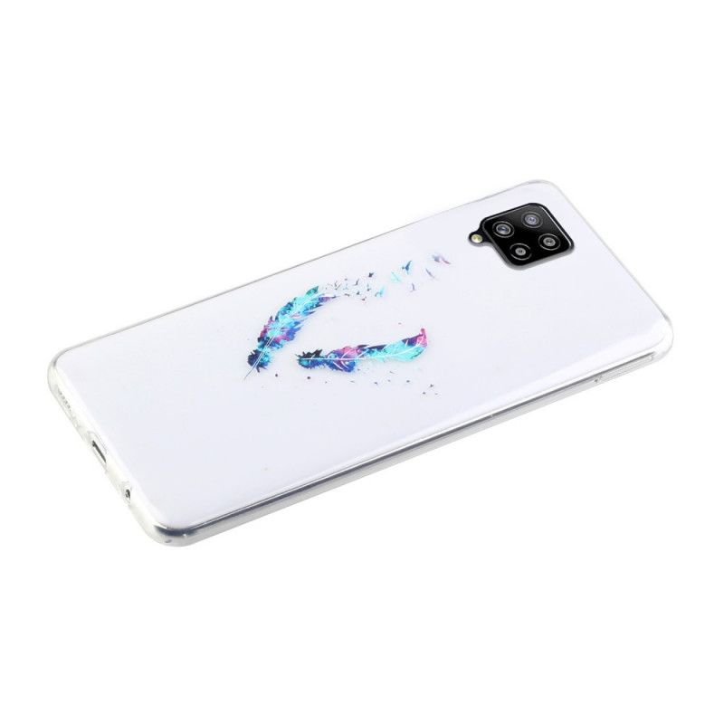 Hülle Samsung Galaxy A12 Handyhülle Transparente Federn