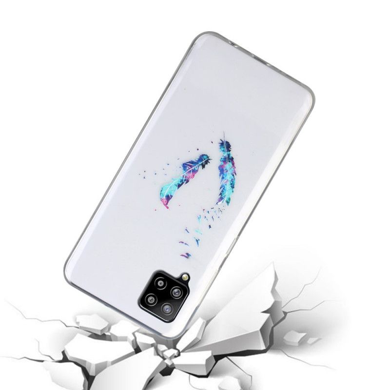 Hülle Samsung Galaxy A12 Handyhülle Transparente Federn