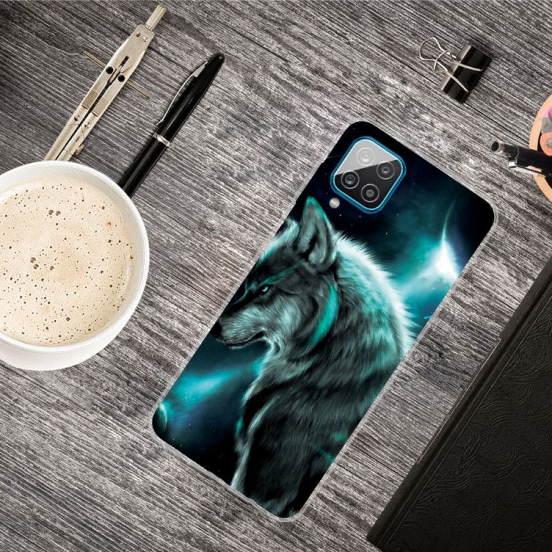 Hülle Samsung Galaxy A12 Königlicher Wolf