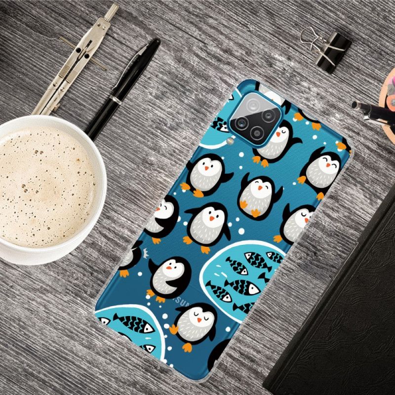 Hülle Samsung Galaxy A12 Pinguine Und Fische