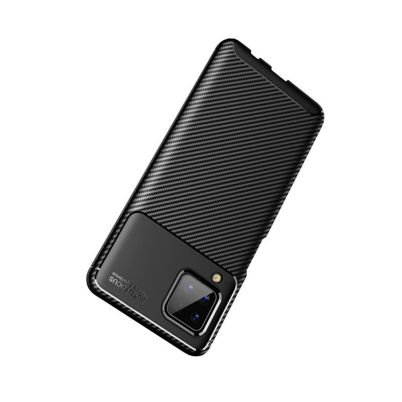 Hülle Samsung Galaxy A12 Schwarz Flexible Kohlefasertextur
