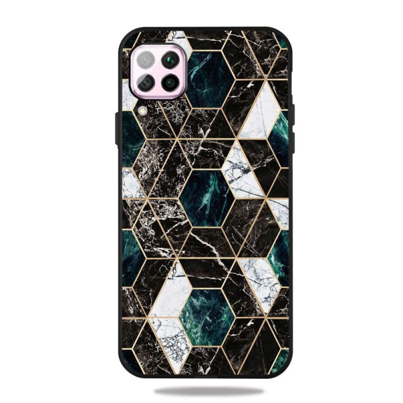 Hülle Samsung Galaxy A12 Schwarzolorous Geometry Marmor