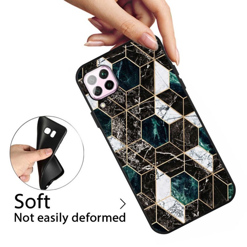 Hülle Samsung Galaxy A12 Schwarzolorous Geometry Marmor