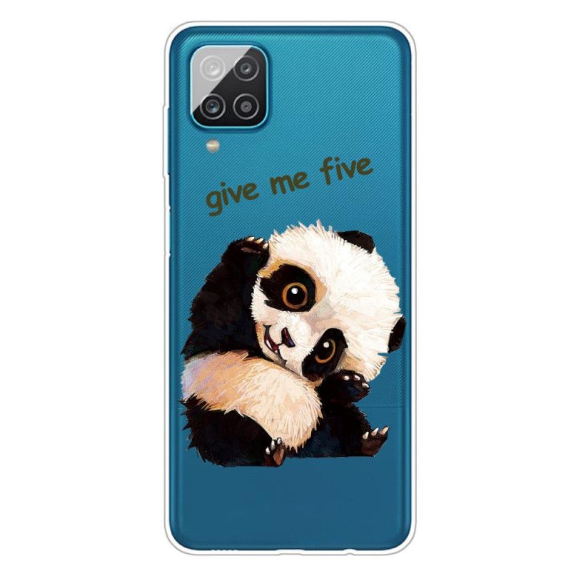 Hülle Samsung Galaxy A12 Transparenter Panda. Gib Mir Fünf