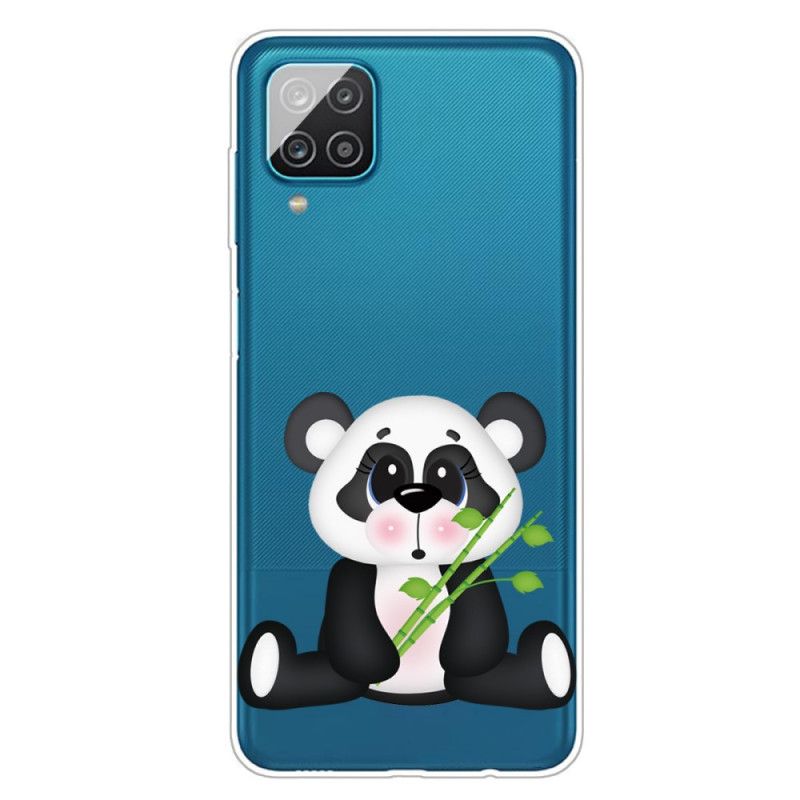 Hülle Samsung Galaxy A12 Transparenter Trauriger Panda