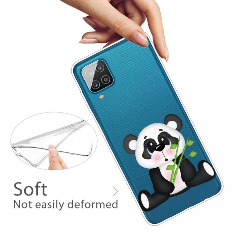 Hülle Samsung Galaxy A12 Transparenter Trauriger Panda