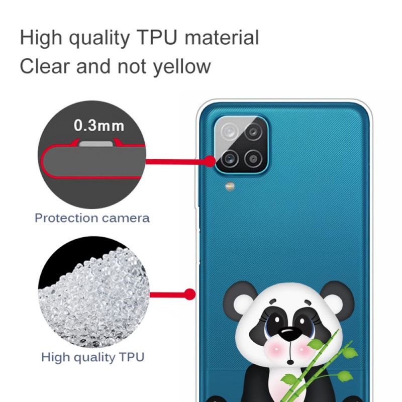 Hülle Samsung Galaxy A12 Transparenter Trauriger Panda