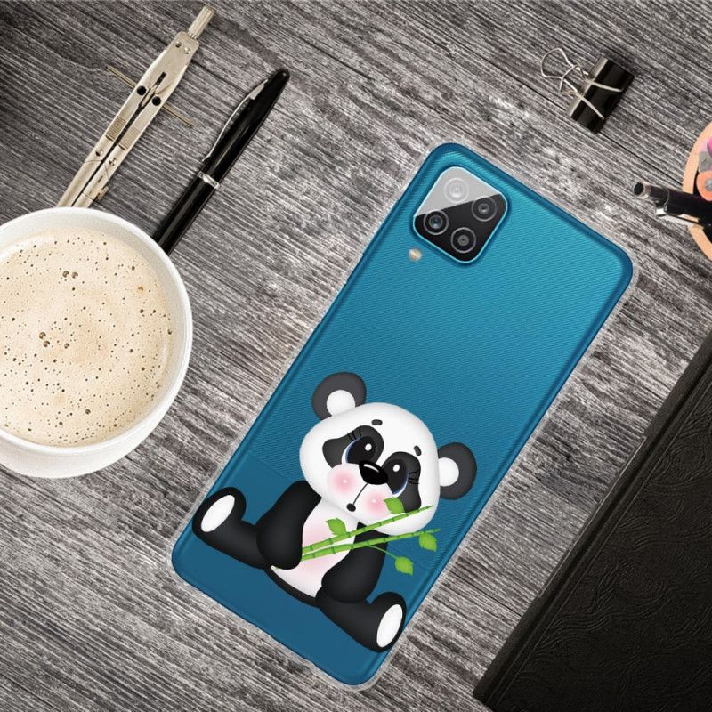 Hülle Samsung Galaxy A12 Transparenter Trauriger Panda