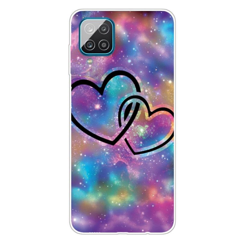 Hülle Samsung Galaxy A12 Verkettete Herzen