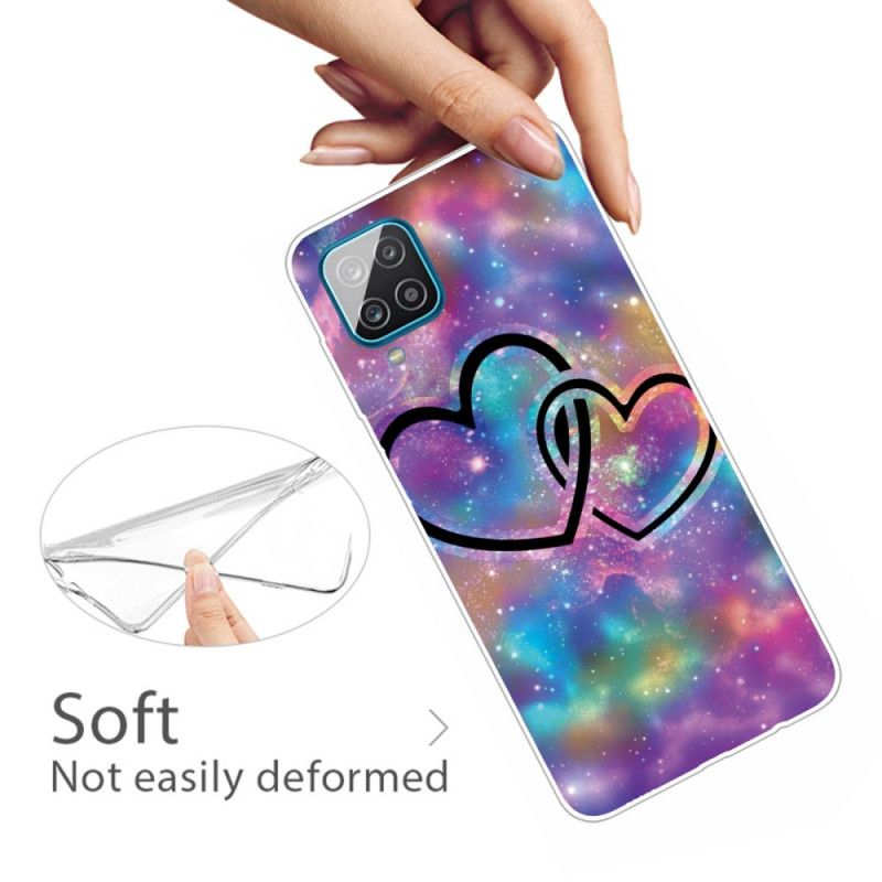 Hülle Samsung Galaxy A12 Verkettete Herzen