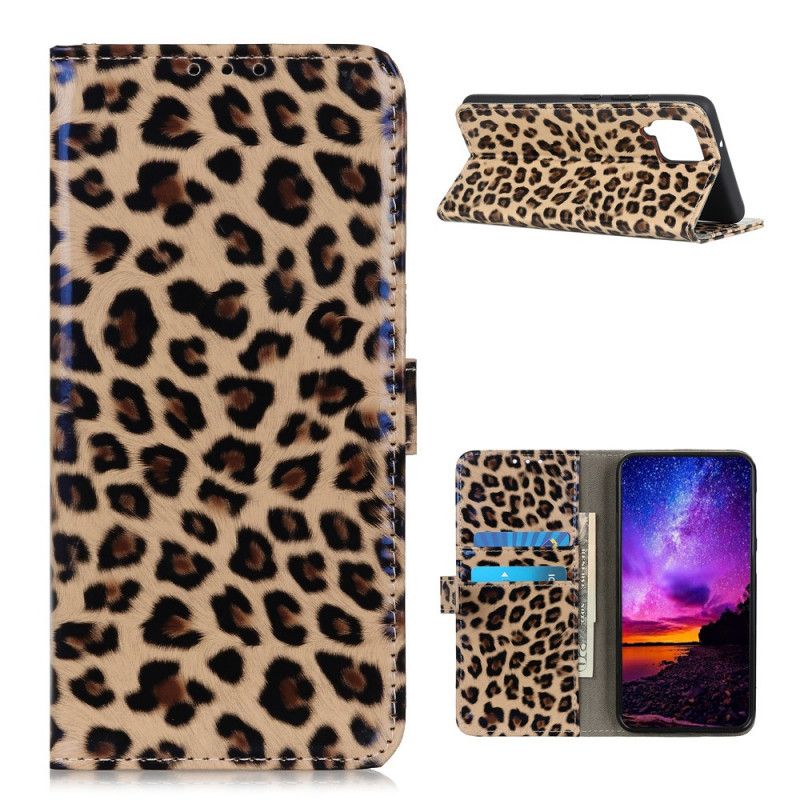 Lederhüllen Samsung Galaxy A12 Einfacher Leopard
