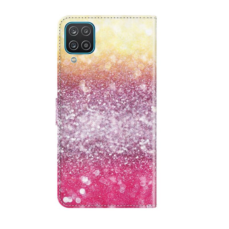 Lederhüllen Samsung Galaxy A12 Gradient Magenta Glitter