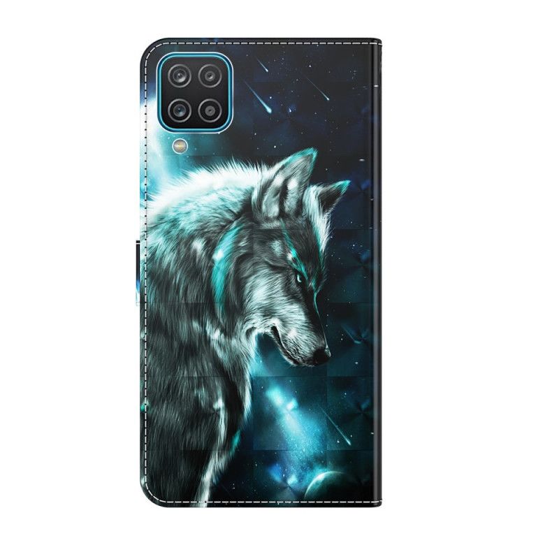 Lederhüllen Samsung Galaxy A12 Majestätischer Wolf