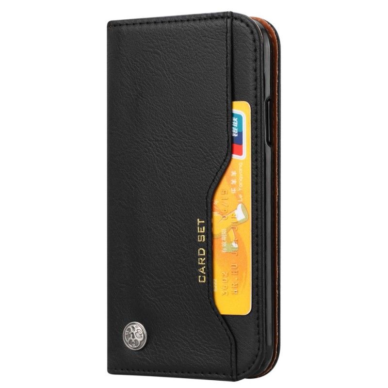 Flip Case iPhone XS Schwarz Kartenhalter Aus Kunstleder