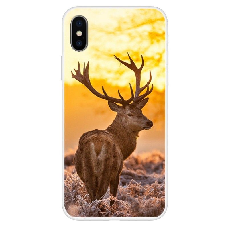 Hülle Für iPhone XS Hirsch Und Landschaft