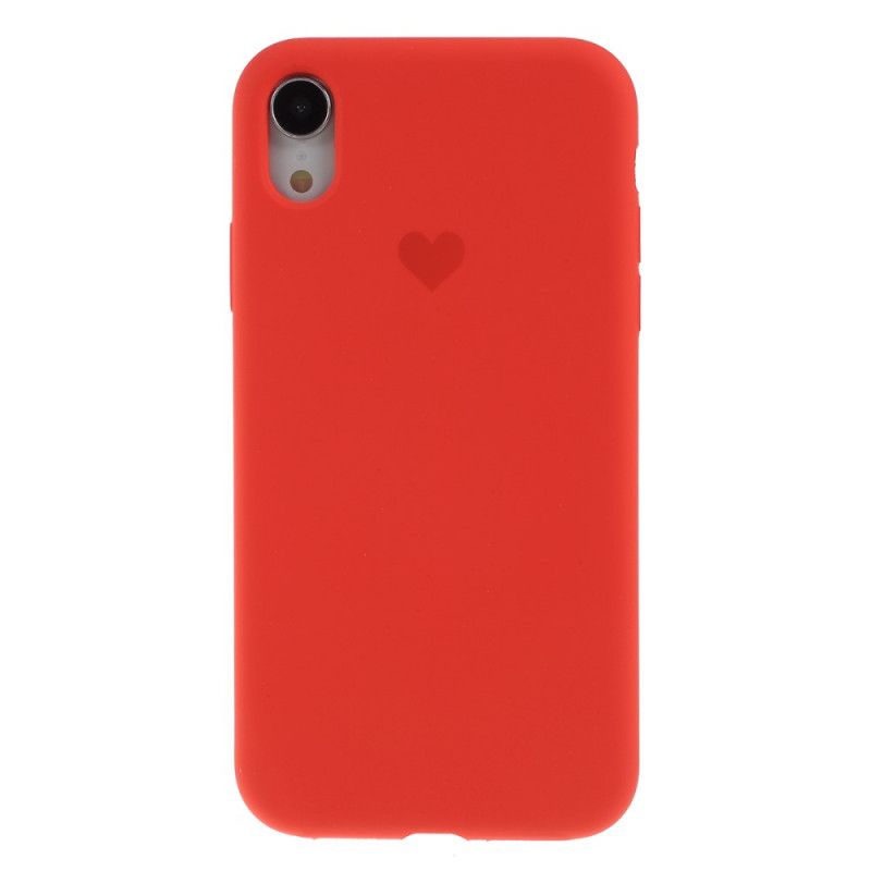 Hülle Für iPhone XS Rot Silikonherz