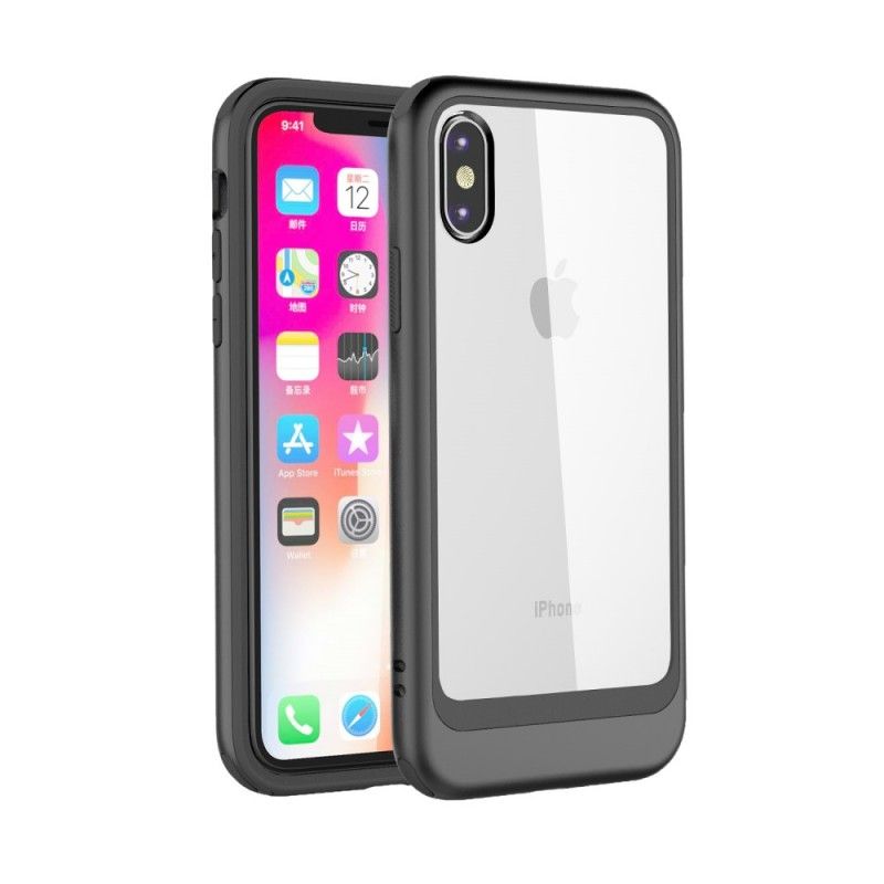 Hülle Für iPhone XS Schwarz Transparent Abnehmbar