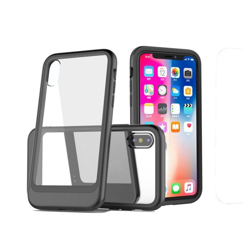 Hülle Für iPhone XS Schwarz Transparent Abnehmbar