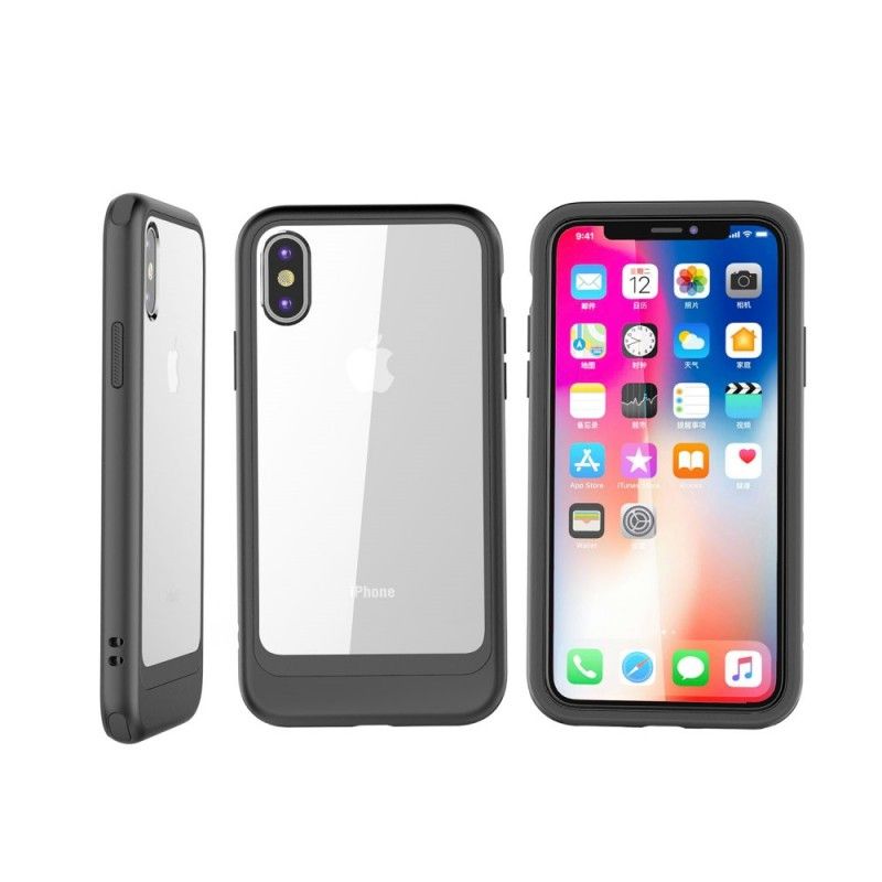 Hülle Für iPhone XS Schwarz Transparent Abnehmbar