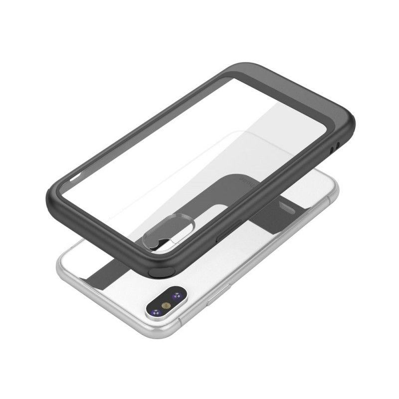 Hülle Für iPhone XS Schwarz Transparent Abnehmbar