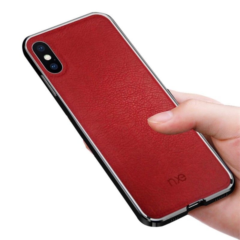 Hülle iPhone XS Rot Nxe Leder
