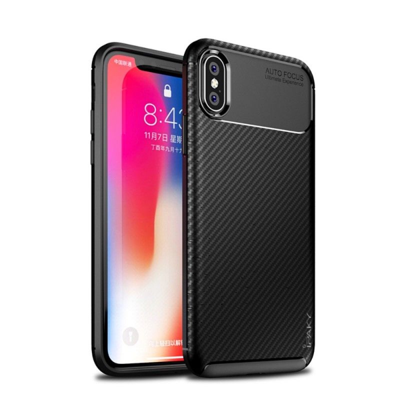 Hülle iPhone XS Schwarz Rutschfestes Hybrid-Ipaky