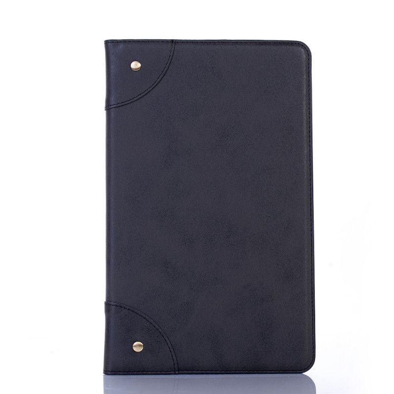 Case Samsung Galaxy Tab A 10.1 (2019) Schwarz Vintage Nieten Aus Kunstleder