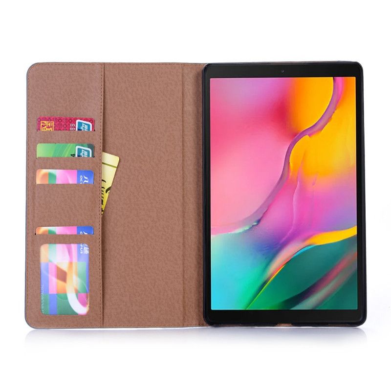 Case Samsung Galaxy Tab A 10.1 (2019) Schwarz Vintage Nieten Aus Kunstleder