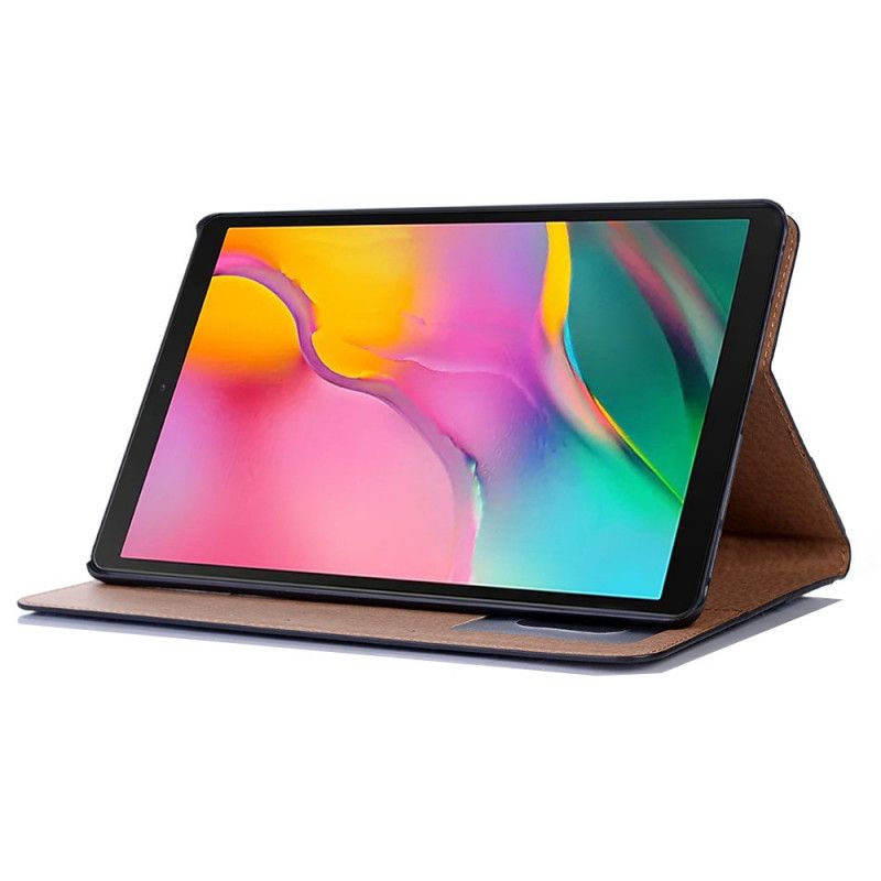 Case Samsung Galaxy Tab A 10.1 (2019) Schwarz Vintage Nieten Aus Kunstleder