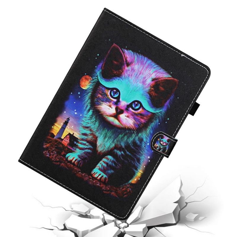 Lederhüllen Für Samsung Galaxy Tab A 10.1 (2019) Elektrische Katze