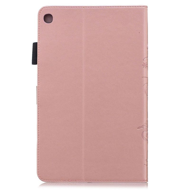 Lederhüllen Für Samsung Galaxy Tab A 10.1 (2019) Hellblau Schmetterlinge Und Blumen
