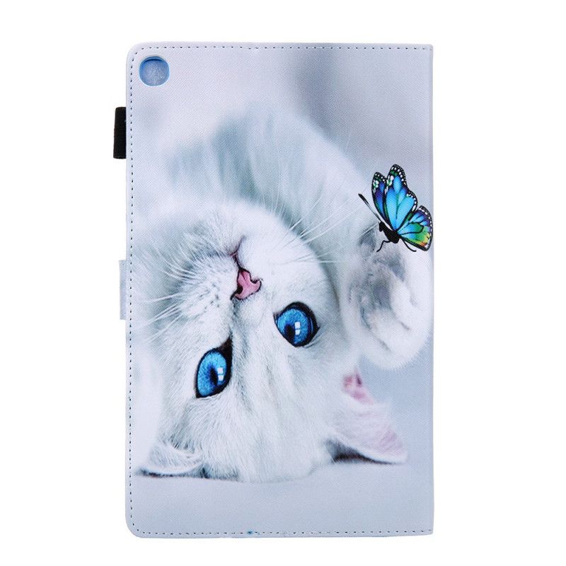 Lederhüllen Für Samsung Galaxy Tab A 10.1 (2019) Weiß Schmetterlingsserie