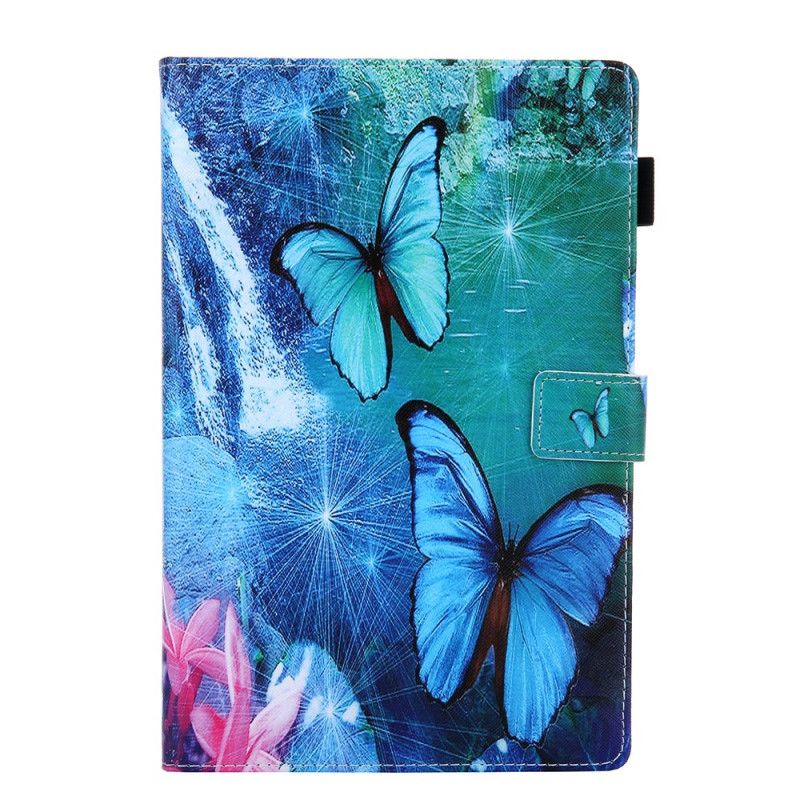 Lederhüllen Für Samsung Galaxy Tab A 10.1 (2019) Weiß Schmetterlingsserie