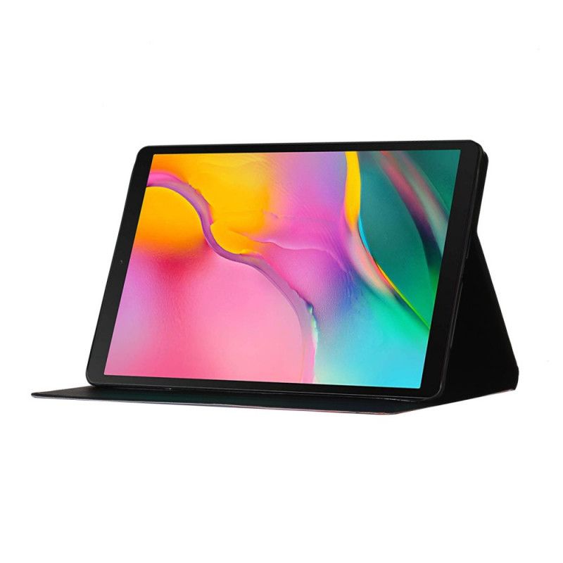 Lederhüllen Samsung Galaxy Tab A 10.1 (2019) Grau Blumen Blumen Blumen