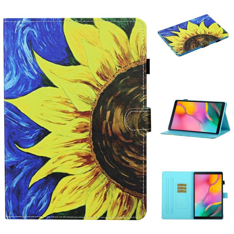 Lederhüllen Samsung Galaxy Tab A 10.1 (2019) Handyhülle Bemalte Sonnenblume