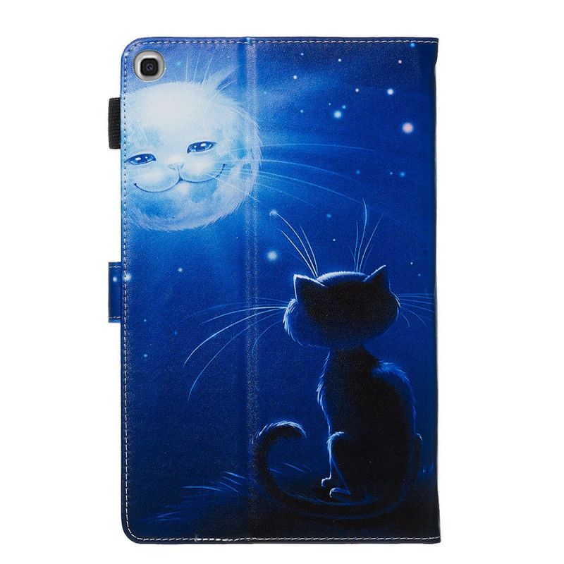 Lederhüllen Samsung Galaxy Tab A 10.1 (2019) Katze Im Mondlicht