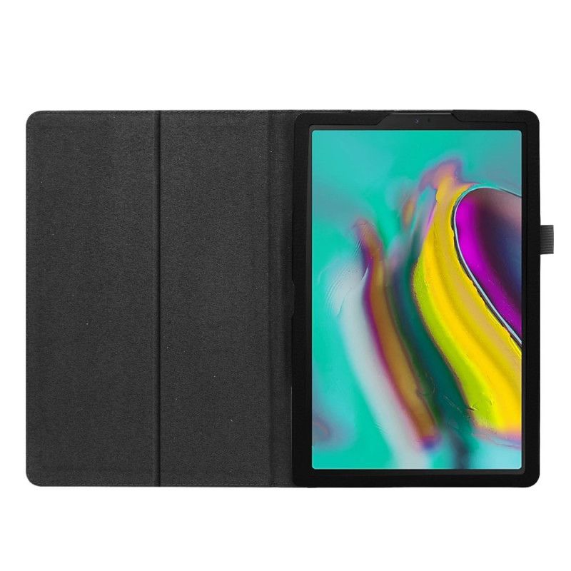 Lederhüllen Samsung Galaxy Tab A 10.1 (2019) Schwarz 2 Litchi-Lederimitatklappen