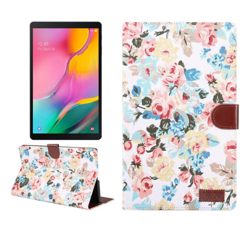 Lederhüllen Samsung Galaxy Tab A 10.1 (2019) Schwarz Freiheitsblumen