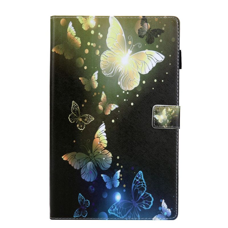 Lederhüllen Samsung Galaxy Tab A 10.1 (2019) Schwarz Schmetterlinge Im Flug