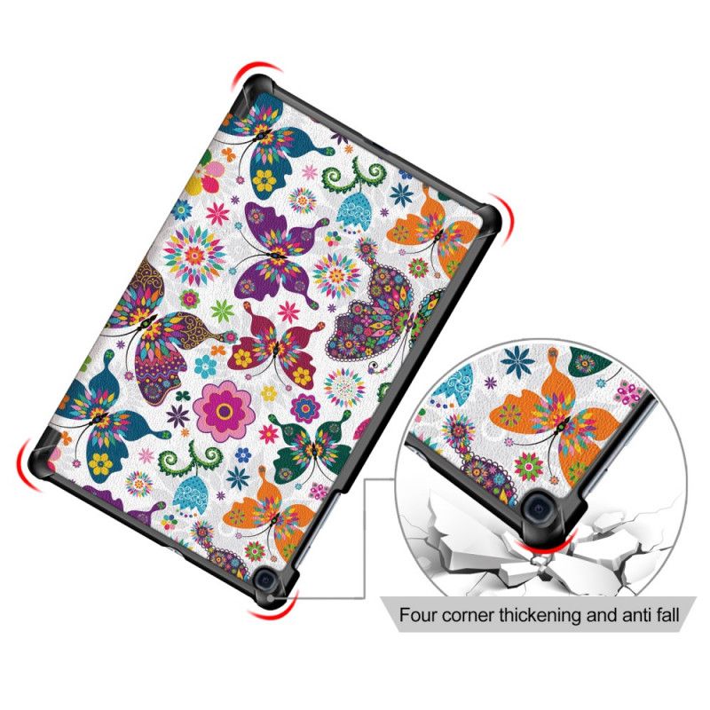Smart Case Samsung Galaxy Tab A 10.1 (2019) Verstärkte Schmetterlinge Und Blumen