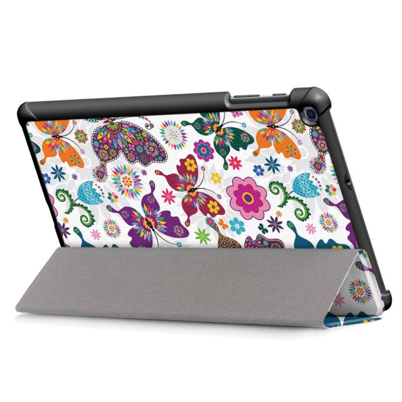 Smart Case Samsung Galaxy Tab A 10.1 (2019) Verstärkte Schmetterlinge Und Blumen