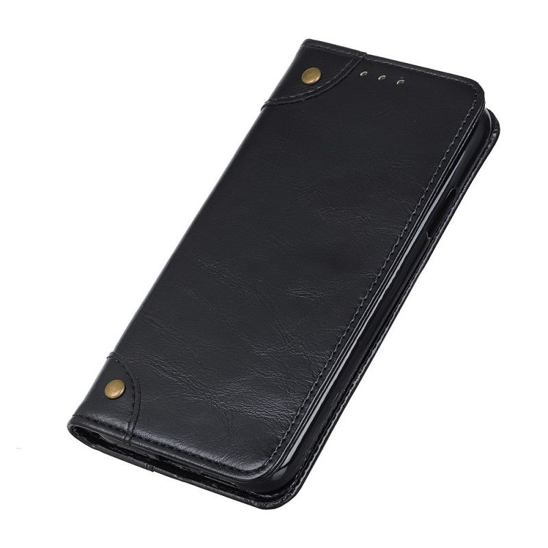 Flip Case Für Samsung Galaxy A52 4G / A52 5G Schwarz Nappalederstil