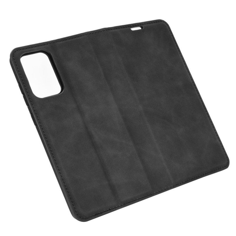 Flip Case Für Samsung Galaxy A52 4G / A52 5G Schwarz Weicher Ledereffekt